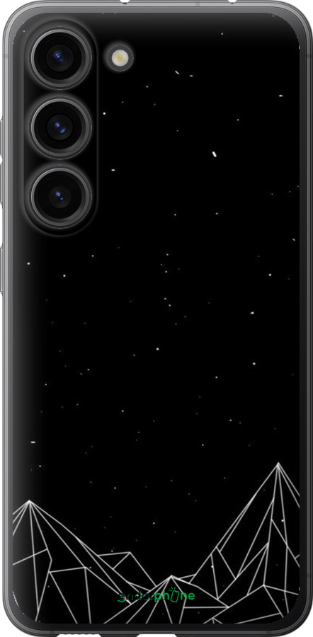 Силіконовий чехол Чорно білі абстрактні гори для Samsung Galaxy S23 - 6437u-2907 изображение 