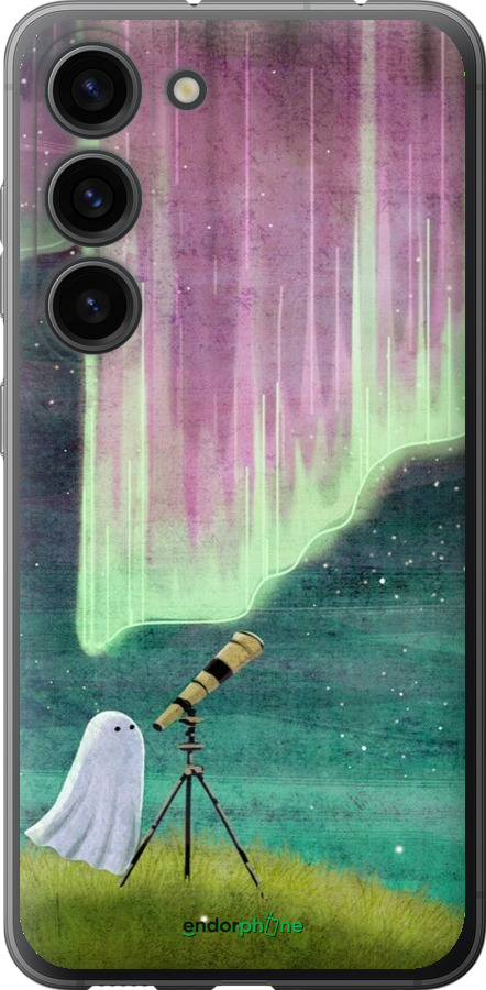 Силиконовый чехол Привидение и звезды для Samsung Galaxy S23 - 6443u-2907 изображение 