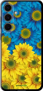 TPU чехол Жёлто-голубые цветы для Samsung Galaxy S24 FE - 1048b-3772 изображение 
