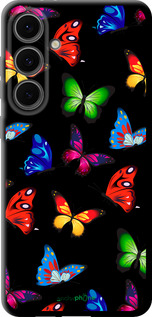 TPU чехол Красочные мотыльки для Samsung Galaxy S24 FE - 4761b-3772 изображение 