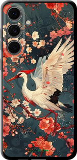 TPU чехол Сакура и аист для Samsung Galaxy S24 FE - 6108b-3772 изображение 
