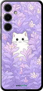 TPU чехол Котик в цветах для Samsung Galaxy S24 FE - 6390b-3772 изображение 
