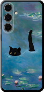 TPU чехол С изображением кота и водяной лилии Monet для Samsung Galaxy S24 FE - 6519b-3772 изображение 