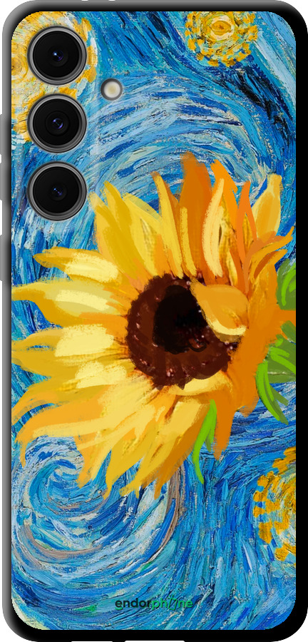 TPU чехол Цветы желто-голубые для Samsung Galaxy S24 FE - 5308b-3772 изображение 