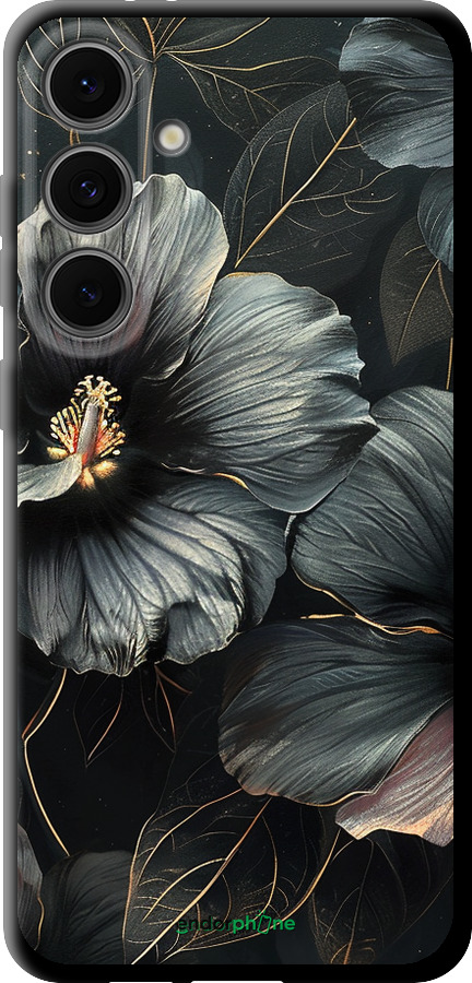 TPU чехол Чорні квіти для Samsung Galaxy S24 FE - 6031b-3772 изображение 