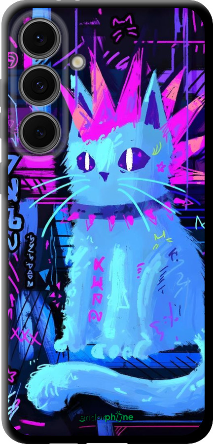 TPU чехол Кот панк для Samsung Galaxy S24 FE - 6311b-3772 изображение 