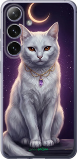 Силіконовий чехол Mystic White Cat Gothic Dark Purple Gold для Samsung Galaxy S24 Plus - 6805u-3388 изображение 