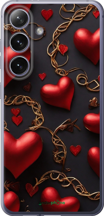 Силіконовий чехол Сердечки для Samsung Galaxy S24 Plus - 5831u-3388 изображение 