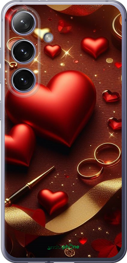 Силіконовий чехол Сердечки v3 для Samsung Galaxy S24 Plus - 5833u-3388 изображение 