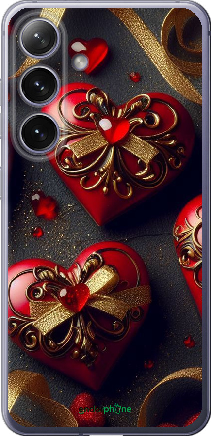 Силіконовий чехол Сердечки v4 для Samsung Galaxy S24 Plus - 5834u-3388 изображение 