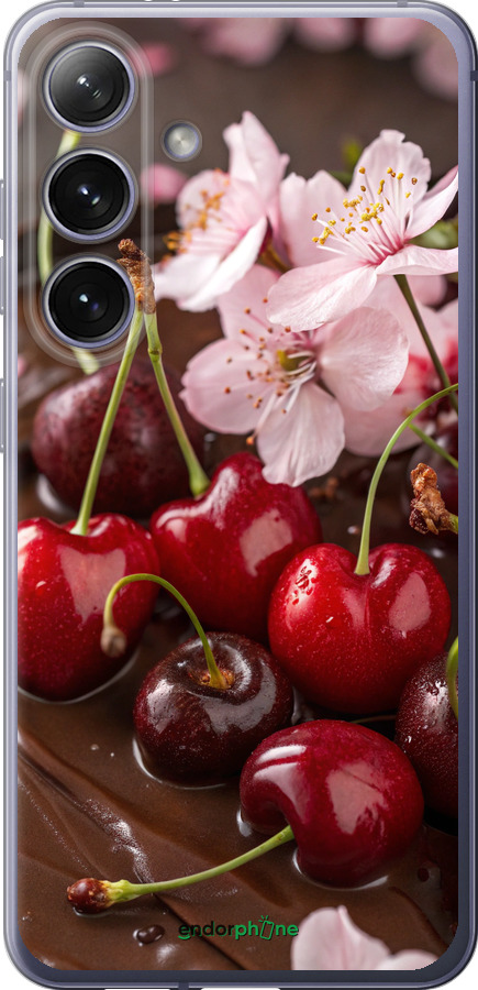 Силиконовый чехол Вишня в шоколаде для Samsung Galaxy S24 Plus - 6698u-3388 изображение 