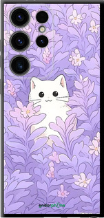 TPU чехол Котик в цветах для Samsung Galaxy S24 Ultra - 6390b-3389 изображение 