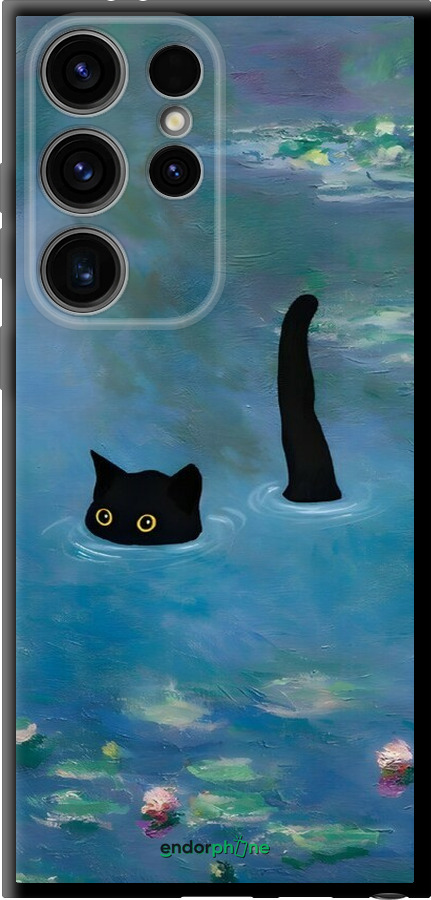 TPU чехол Із зображенням кота та водяної лілії Monet для Samsung Galaxy S24 Ultra - 6519b-3389 изображение 