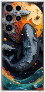 Силикон с усиленными углами чехол Кит в космосе для Samsung Galaxy S24 Ultra - 6328sp-3389 изображение 