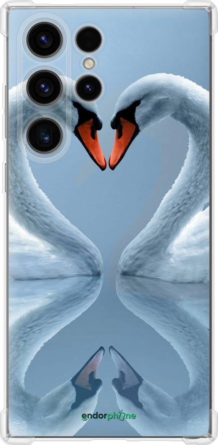 Силикон с усиленными углами чехол Лебеди для Samsung Galaxy S24 Ultra - 6007sp-3389 изображение 