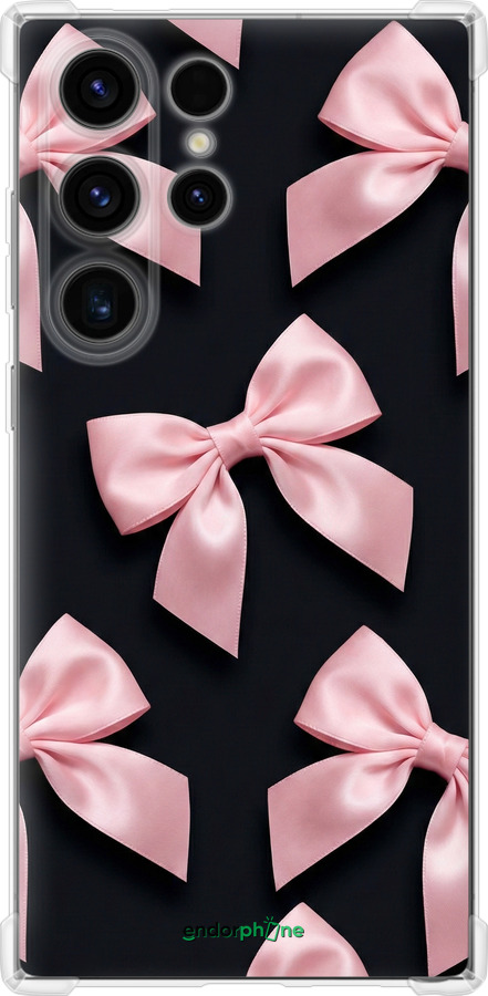 Силіконовий протиударний с посиленими кутами чехол Coquette Ribbons Dark Coquette для Samsung Galaxy S24 Ultra - 6767sp-3389 изображение 