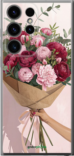 Силиконовый чехол Пионы 1 для Samsung Galaxy S24 Ultra - 6705u-3389 изображение 