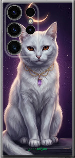 Силіконовий чехол Mystic White Cat Gothic Dark Purple Gold для Samsung Galaxy S24 Ultra - 6805u-3389 изображение 