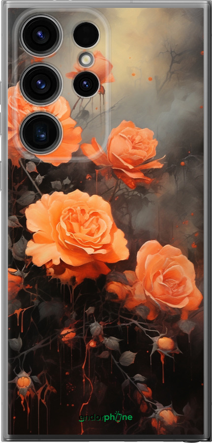 Силиконовый чехол Оранжевые розы для Samsung Galaxy S24 Ultra - 5944u-3389 изображение 