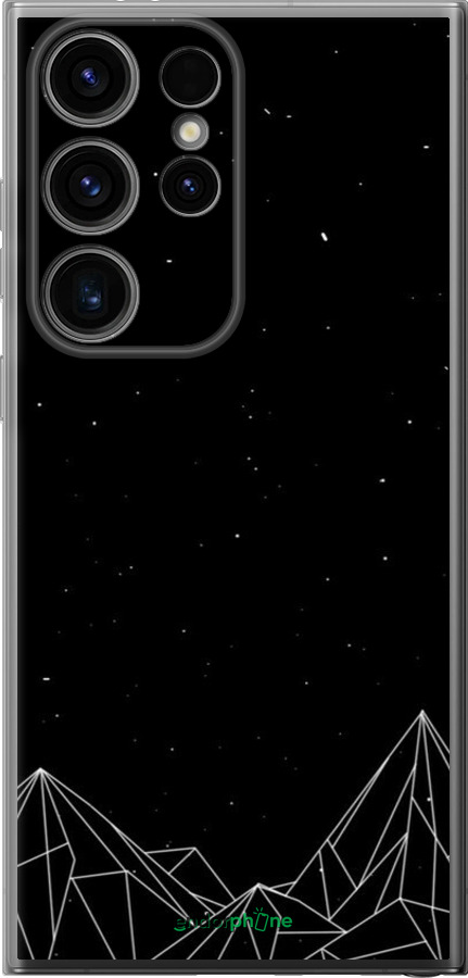 Силиконовый чехол Черно белые абстрактные горы для Samsung Galaxy S24 Ultra - 6437u-3389 изображение 