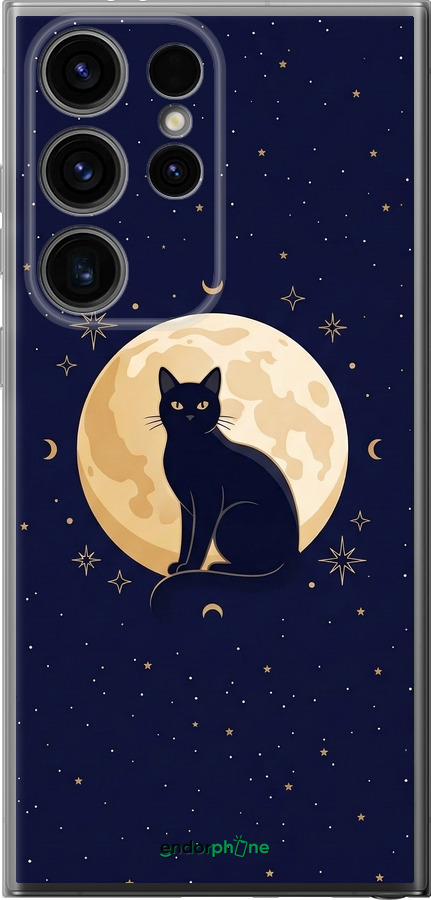 Силиконовый чехол Cute Cat Celestial/Witchy для Samsung Galaxy S24 Ultra - 6787u-3389 изображение 