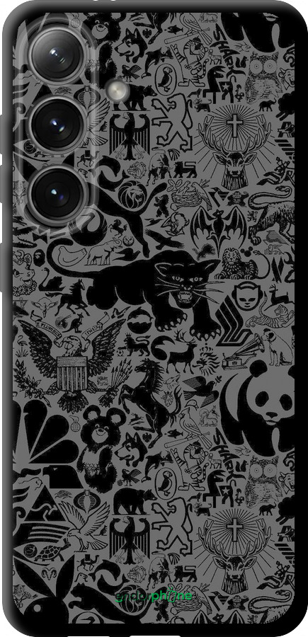 TPU чехол Чёрно-серый стикер бомбинг для Samsung Galaxy S24 - 2432b-3390 изображение 