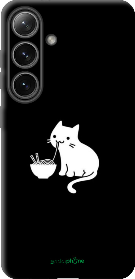 TPU чехол Милий кіт на чорному фоні для Samsung Galaxy S24 - 6528b-3390 изображение 