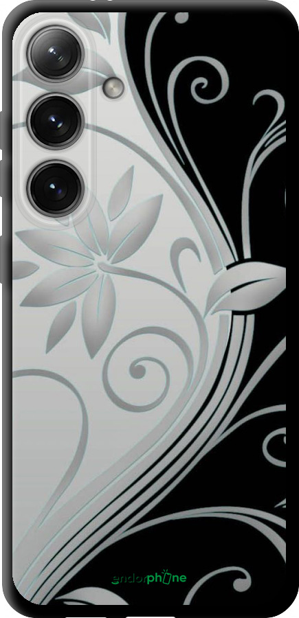 TPU чехол Квіти на чорно-білому фоні для Samsung Galaxy S24 - 840b-3390 изображение 