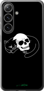 Силиконовый чехол С изображением кота и черепа для Samsung Galaxy S24 - 6491u-3390 изображение 