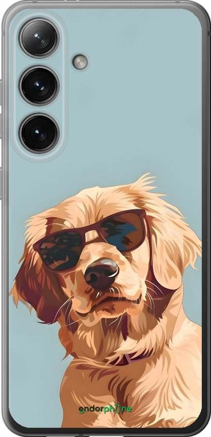 Силиконовый чехол Пес в очках для Samsung Galaxy S24 - 6381u-3390 изображение 