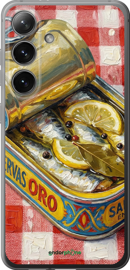 Силиконовый чехол Vintage Sardine Tin Phone для Samsung Galaxy S24 - 6772u-3390 изображение 