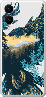 Силиконовый чехол Арт-орел на фоне природы для Samsung Galaxy S25 Edge - 3983u-3923 изображение 
