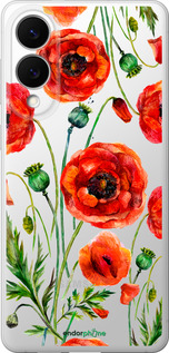 Силиконовый чехол Нарисованные маки для Samsung Galaxy S25 Edge - 4278u-3923 изображение 