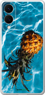 Силиконовый чехол Ананас на воде для Samsung Galaxy S25 Edge - 4384u-3923 изображение 