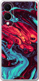 Силиконовый чехол Синяя красная абстакция для Samsung Galaxy S25 Edge - 5339u-3923 изображение 