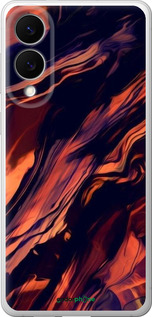 Силиконовый чехол Черно-оранжевая абстракция для Samsung Galaxy S25 Edge - 5340u-3923 изображение 
