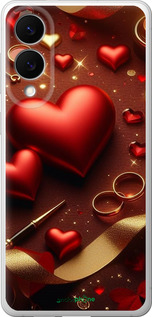 Силіконовий чехол Сердечки v3 для Samsung Galaxy S25 Edge - 5833u-3923 изображение 