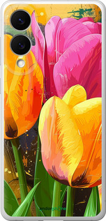 Силиконовый чехол Нарисованные тюльпаны для Samsung Galaxy S25 Edge - 5990u-3923 изображение 