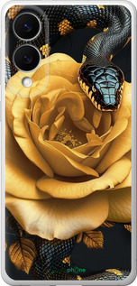 Силиконовый чехол Black snake and golden rose для Samsung Galaxy S25 Edge - 6068u-3923 изображение 