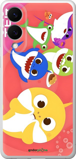 Силиконовый чехол Бейби Шаркс для Samsung Galaxy S25 Edge - 6305u-3923 изображение 