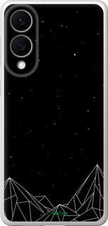 Силиконовый чехол Черно белые абстрактные горы для Samsung Galaxy S25 Edge - 6437u-3923 изображение 