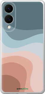 Силиконовый чехол С синими и розовыми волнами в стиле ретро для Samsung Galaxy S25 Edge - 6532u-3923 изображение 