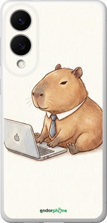 Силиконовый чехол Funny Capybara CEO Working для Samsung Galaxy S25 Edge - 6777u-3923 изображение 