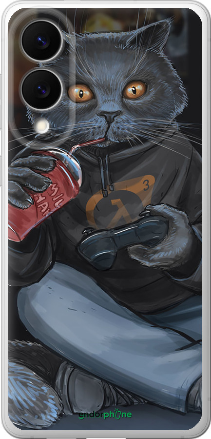 Силиконовый чехол gamer cat для Samsung Galaxy S25 Edge - 4140u-3923 изображение 