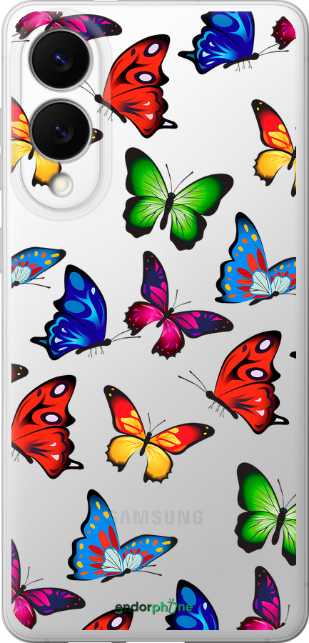 Силіконовий чехол Барвисті метелики для Samsung Galaxy S25 Edge - 4761u-3923 изображение 