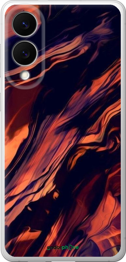 Силиконовый чехол Черно-оранжевая абстракция для Samsung Galaxy S25 Edge - 5340u-3923 изображение 