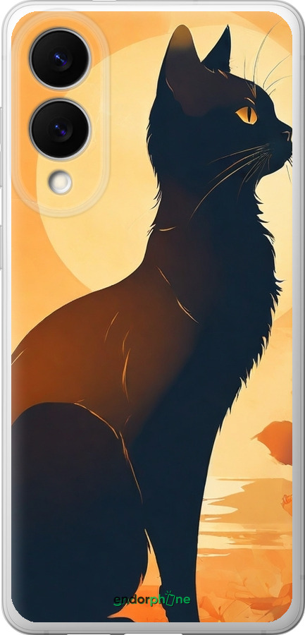 Силіконовий чехол Чорна кішка v2 для Samsung Galaxy S25 Edge - 5830u-3923 изображение 