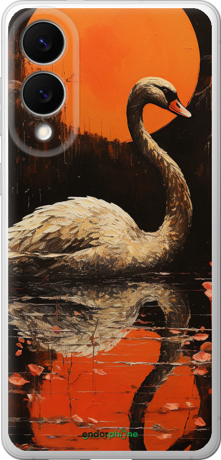 Силиконовый чехол Лебедь для Samsung Galaxy S25 Edge - 5964u-3923 изображение 