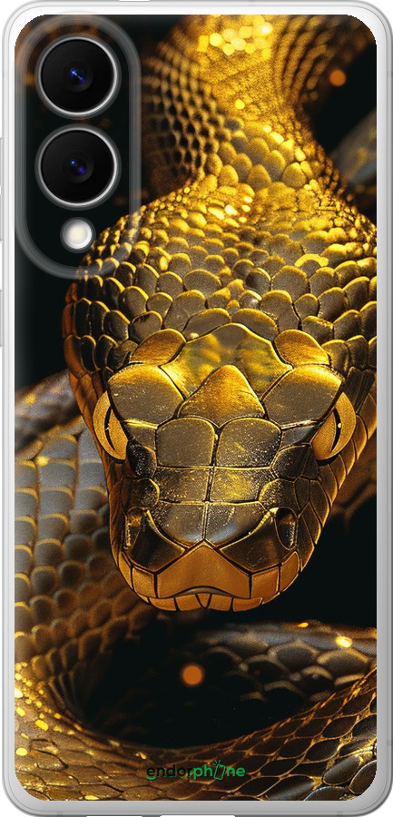 Силиконовый чехол Golden snake для Samsung Galaxy S25 Edge - 6072u-3923 изображение 