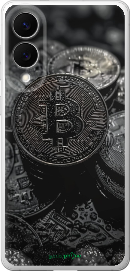 Силіконовий чехол Black Bitcoin для Samsung Galaxy S25 Edge - 6090u-3923 изображение 